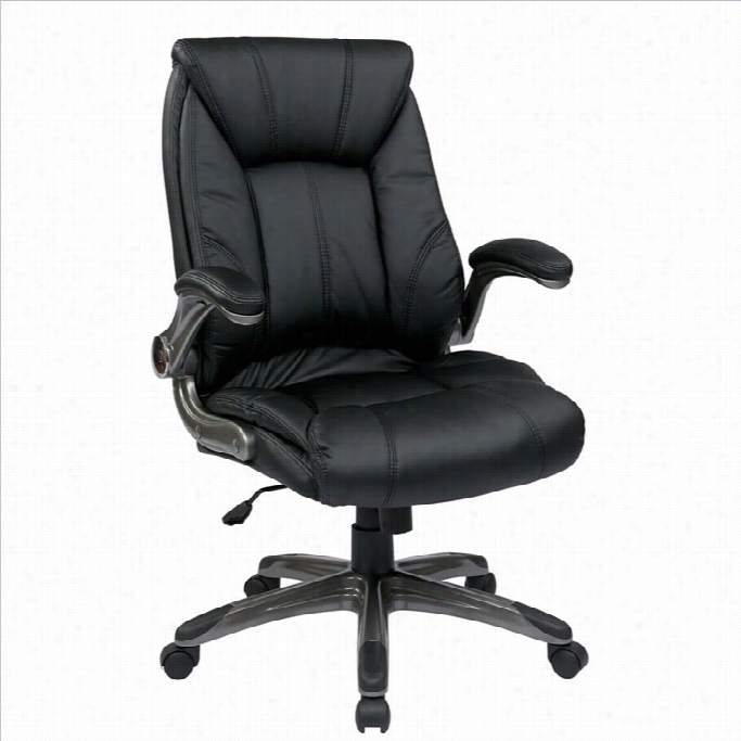 Office Starf L Seriesau Leather Mid Back Managers Office Chair In Black