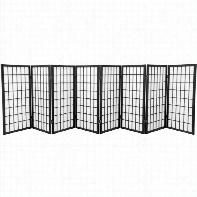 Orienta Furniture 3 ' Tall Window 8 Pqne Shoji Screen  In Black