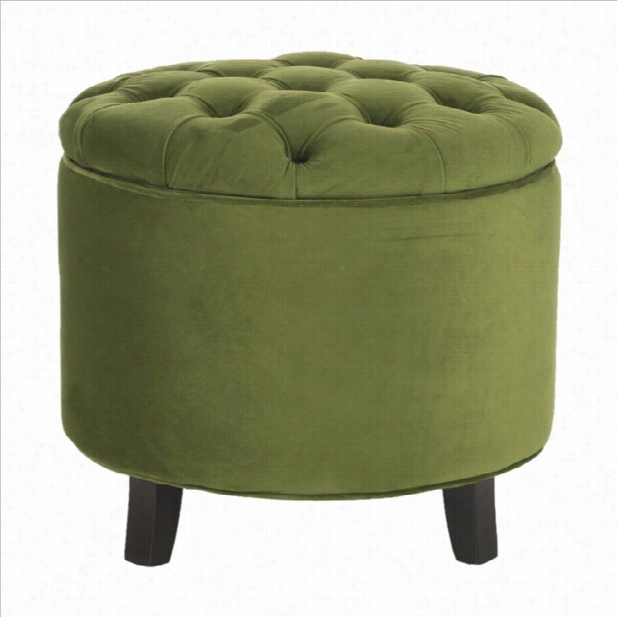 Safavieh Amelia Cotton Tufted Storage Ottoman In Fern