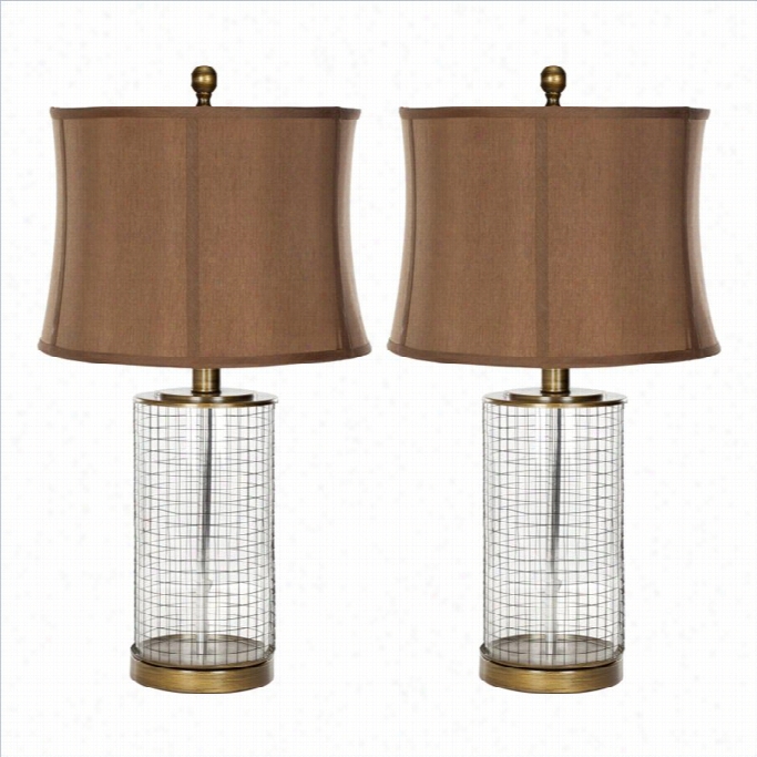 Safavieh Glasss Metal Cage With Bown Shade (set Of 2)