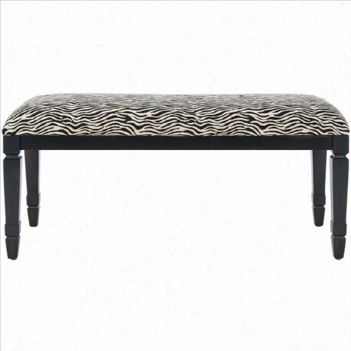 Safavieh Mona Bench In  Bblack And Zebra