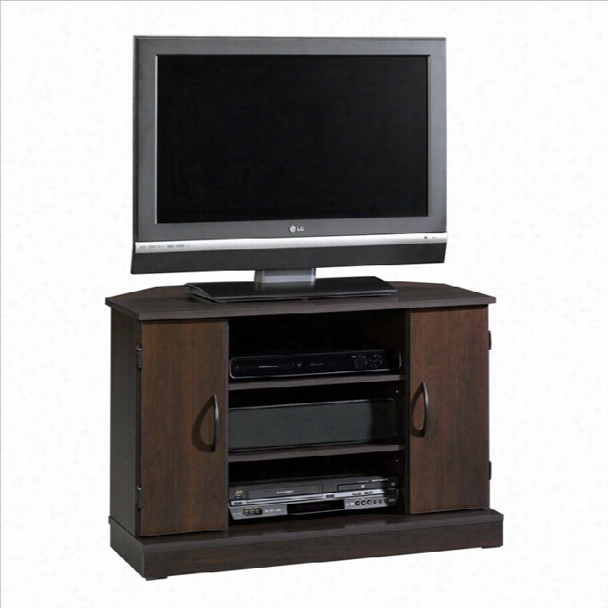 Sauder Beginnnings Corner Ttv Stand In Cinnamon Cherry