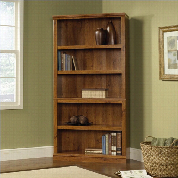 Sauder Select 5 Shelf Bookcase In Abbey Oak Finish