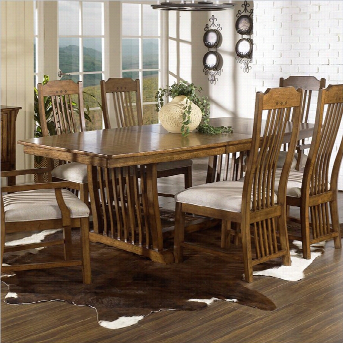 Somertonn Dwelling Craftsmman Mission Casual Dining Table In Brown Finish
