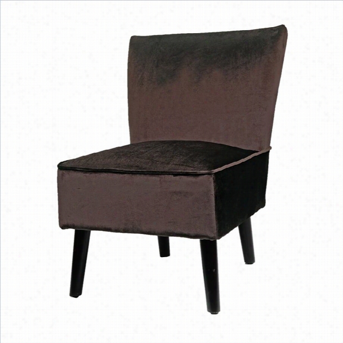Sonax Corliving Antonio Velvet Slipper Chair In Brown (set Of 2)