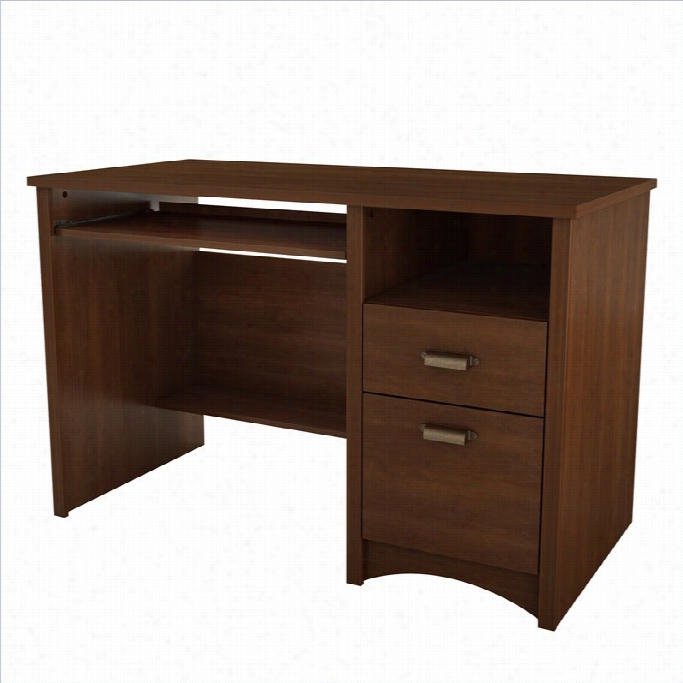 South Shore Glasgow Wood Compufer Desk In Sumptuouus  Cherry