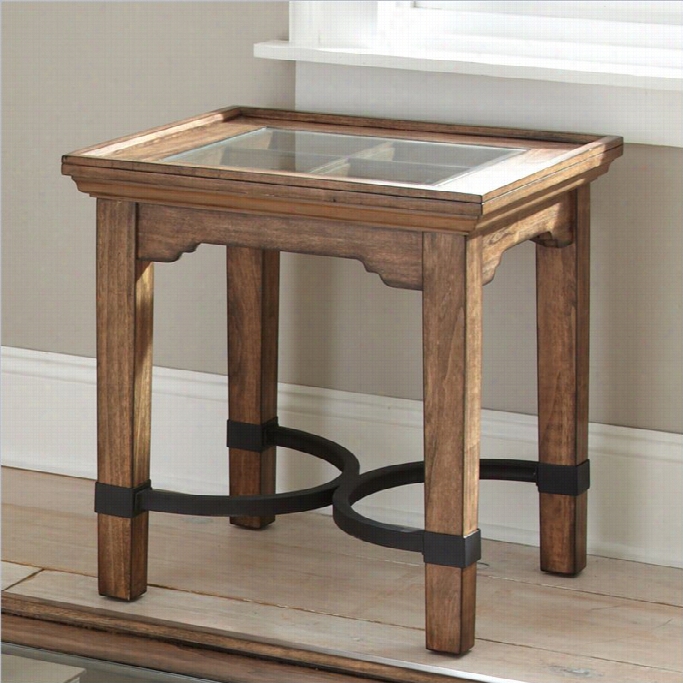 Setve Silver Company Levantee End Table In Hand Rubbed Tobacco Finish