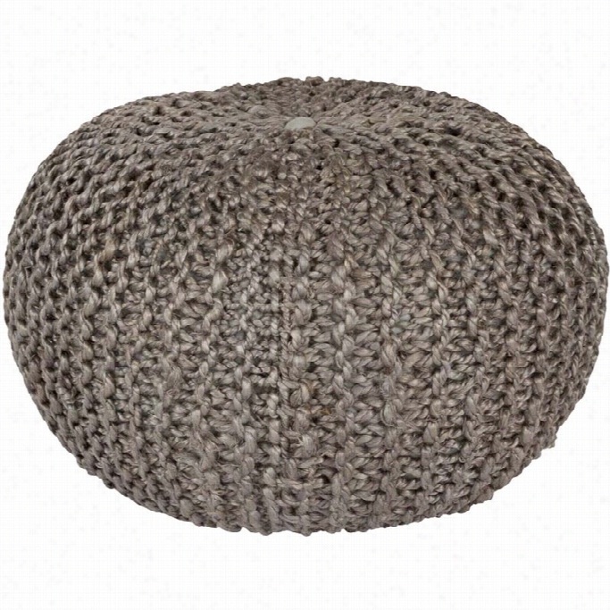 Suya Bermuda Jute Sphere Pouf Ottoman In Gray