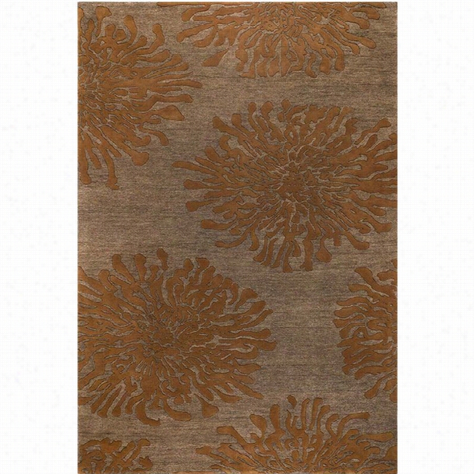 Surya Bombay 5' X 8' Hand Tufted Wool Rug In Orange And Brown