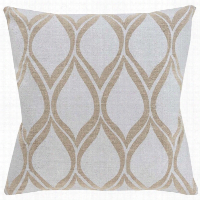 Surya Mettallic Stamped Own Fill 22 Sauare Pillow In Gray