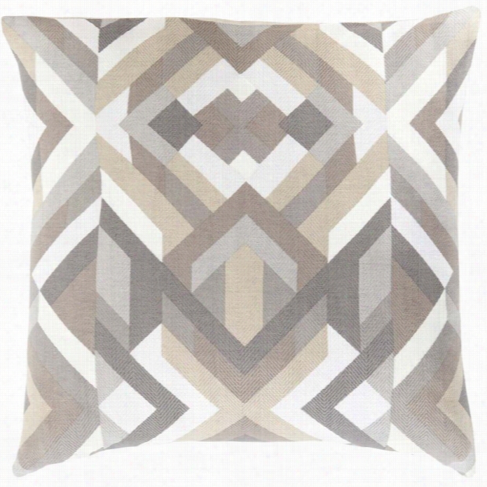 Surya Teoro Down Fill 20 Square Pillow In Charcoal And Green