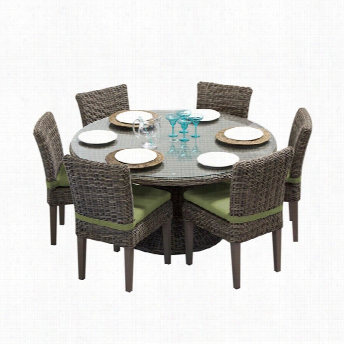 Tkc Cape Cod 60 7 Piece Wicker Patio Diningset N Cilantro