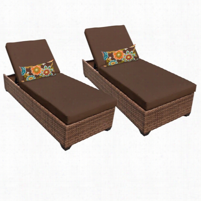 Tkc Laguna Wicker  Patio Lounges In Cocoa (set Of 2)