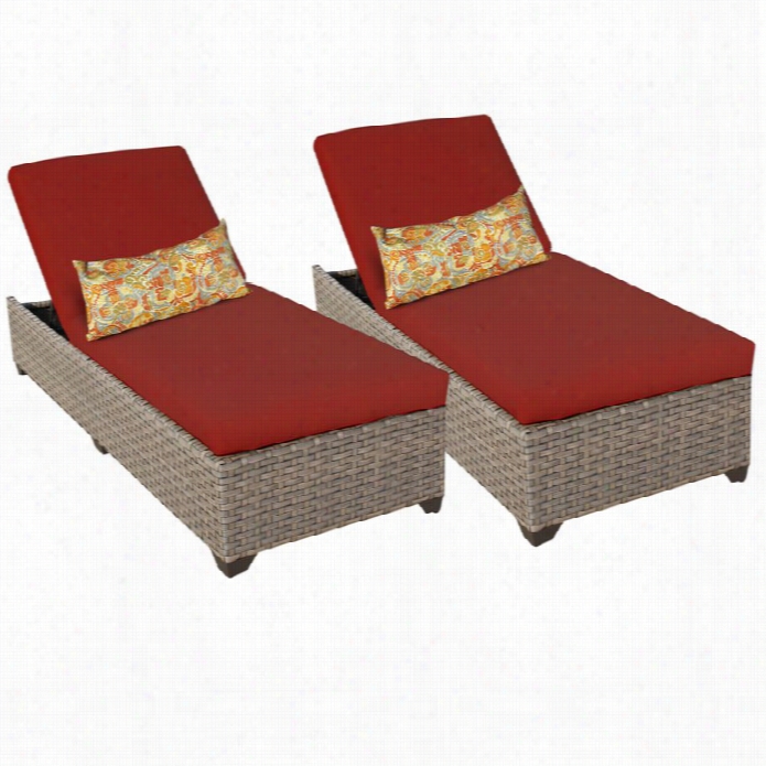 Tkc Monterey Wicker Patio Lounges In  Terracotta (set Of 2