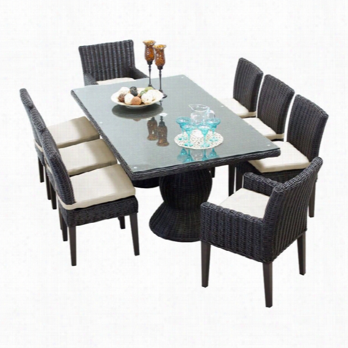 Tkc Venice 9 Piece Wicker Patio Dining Placed Inb Eige