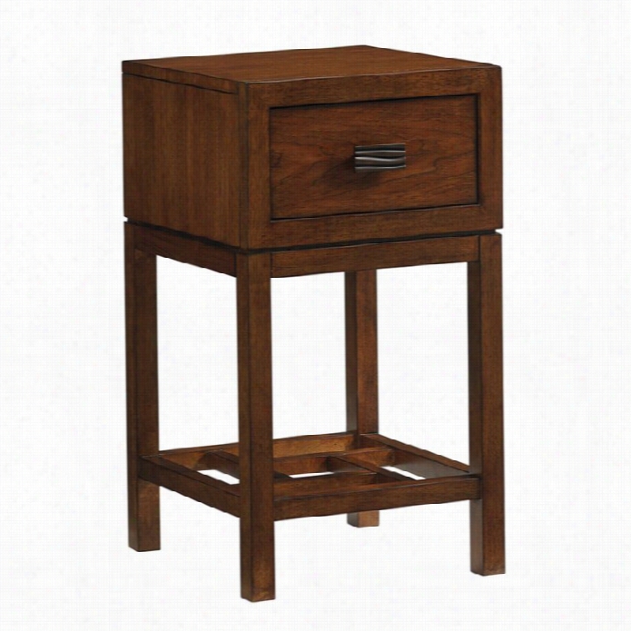 Tommy Bahama Island Fuxion Hana Wood Night Table In Dark Hickory