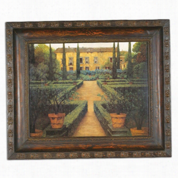 Uttermost Garden Maanor Metal Framed Art In Mahogany Undertone