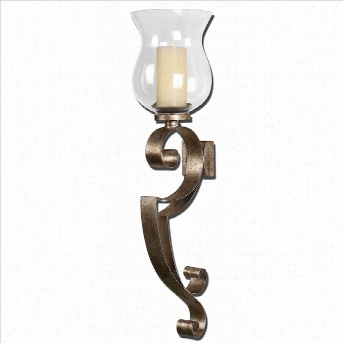 Uttermost Lan Metal Wall Sconce In Antiqued Silver Champagne