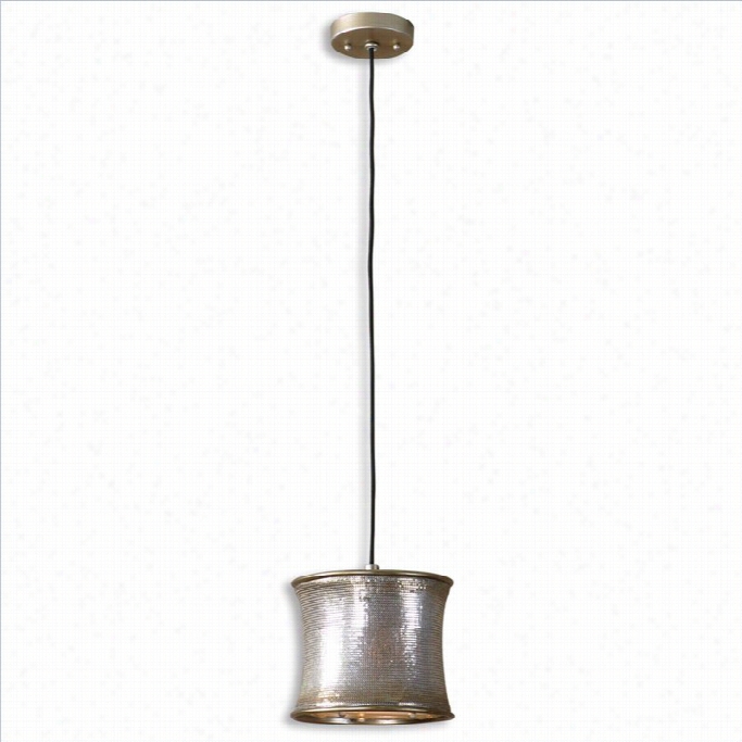 Utt Ermost Marcel Champagne Mini Drum Pendant In Mat Allic Champagne