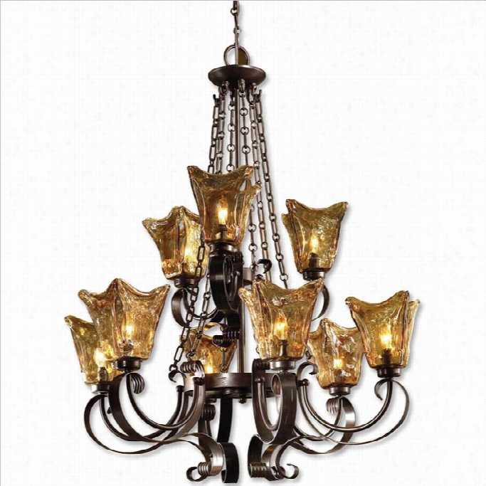 Uttermost Vetraio 9 Light Chandelier In Oil Rubbbed Bronze