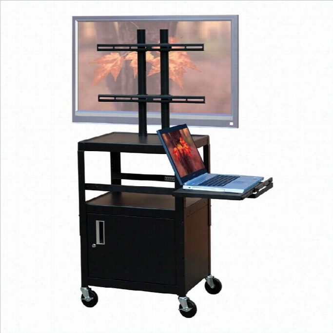 Vti Adjustable Cabinet Cart Fo Up To 32 Dull  Panel Tv W/ Pull Out Shelf