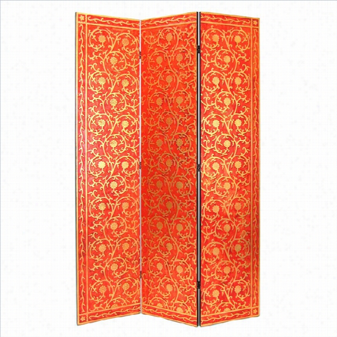 Wayborn Golden Vine Room Divider In Red And Gold