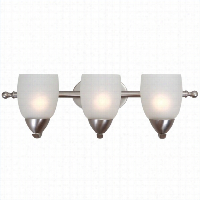 Yosemiet Home Decor Mirror Lake 3  Lights Conceit Lights In Brush Nickel