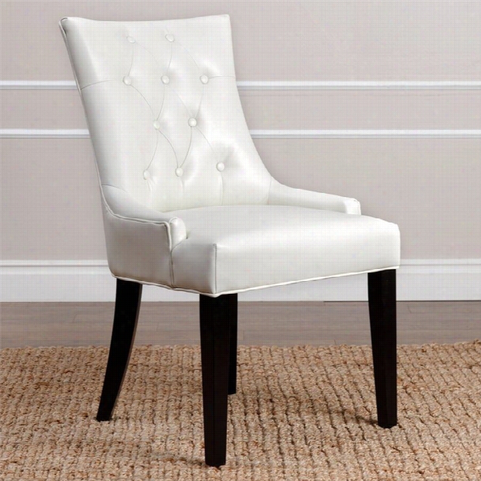 Abbyson Mode Of Life Isla Leather Dining Chair In Ivory