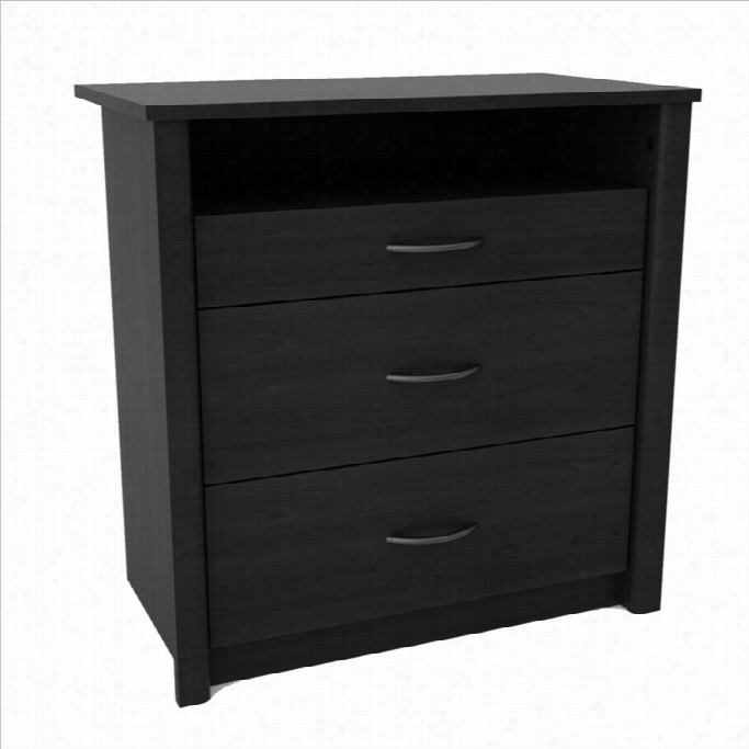 Ameriwood 3 Drwer Media Chest In Black