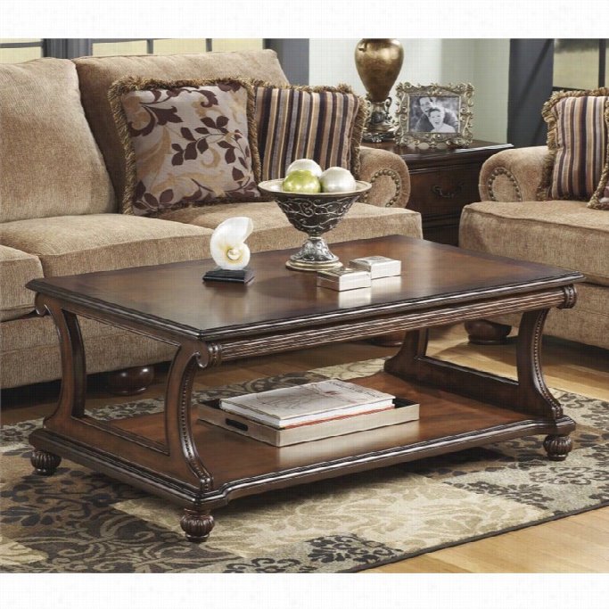 Ashley Shelton Rectangylar Coffee Table In Dark Brown