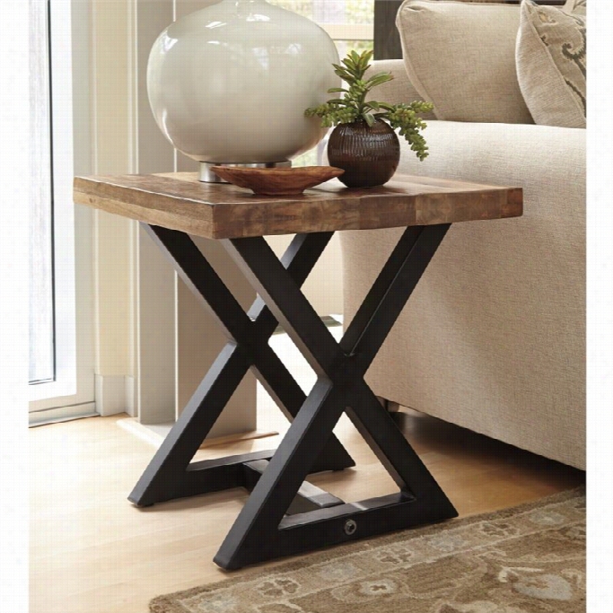 Ashleey Wesling Square End Table In Light Brown