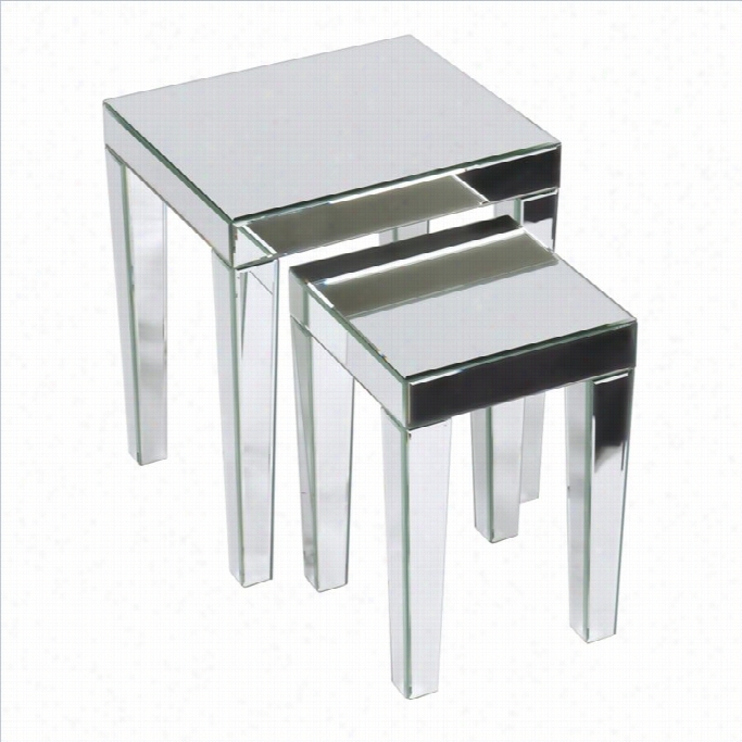 Avenue Six Think Ions Nesting Tablesi N Silver Mirror