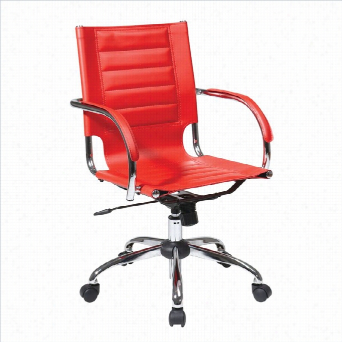 Avenue Six Trinidad Office Chair With Fixed Paddd Arms And Chrm E In Red