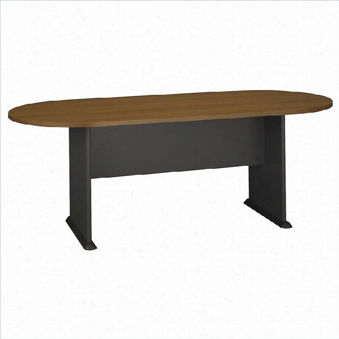 Bush Bbf Racetrack Conferencw Table In Wwarm Oak