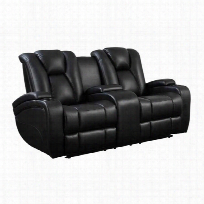 Coaster Ddelange Faux Leather Power Reclining Loveseat In Blacj