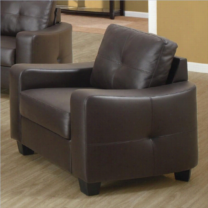 Coaster Jasmine Leather Club Chair In Brown