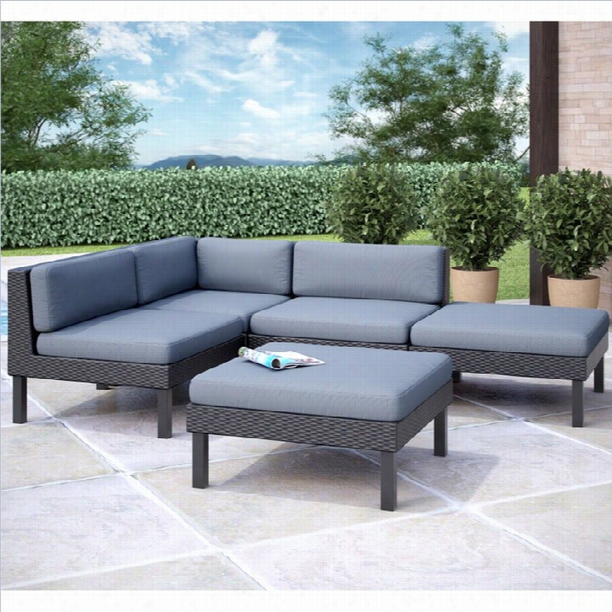 Colriving Oakland 5 Cp Sectional With Chaise Lounge Pagio Set