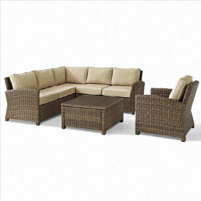 Crosley Furniture Bradenton 5 Piece Outdoor Wicker Seating Set