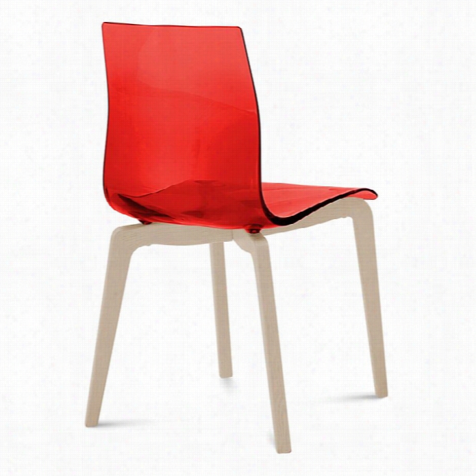 Domialia Gel-l Dining Chair In Transparent Red