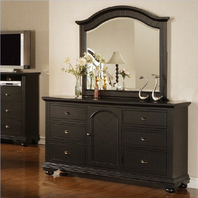 Elements Brook Dresser And Mirror In Black