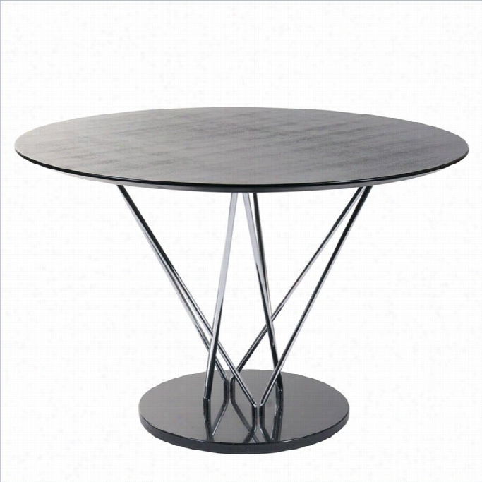 Eurostyle Stacy Round Dining Table In Black And Ebony