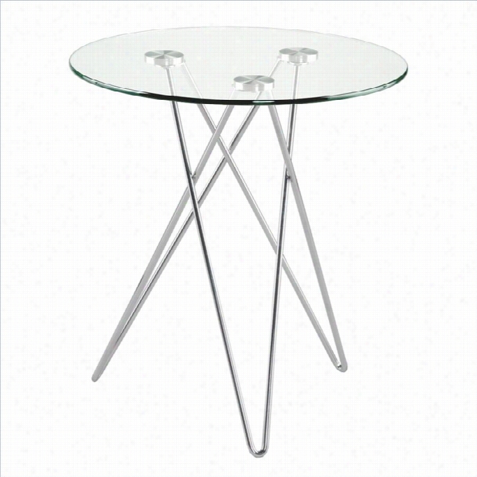 Eurostyle Zelda Round Glass End Table