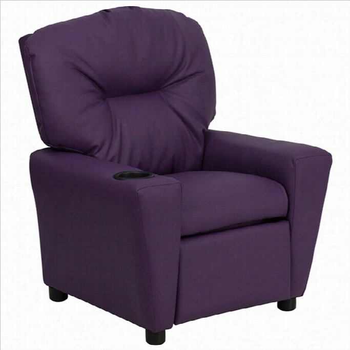 Flash Furniture Contemporary Kids Recliner In Purple With Cu Ohlder