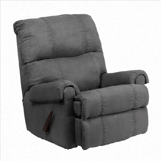 Flash Furniture Flatsueed Microfibwr Rocker Recliner In Graaphite