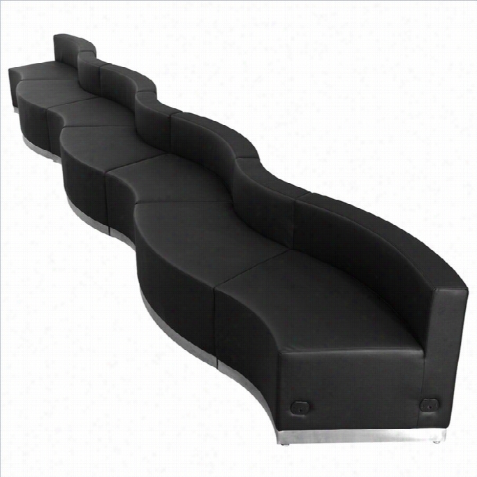 Flaash Furniture Hercules Alon 7 Piece Receptio Seating In Black