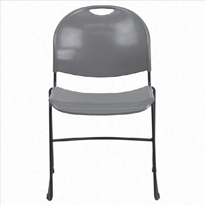 Slang  Furniture Hercules Stacking Chajr With Black Frame In Gray