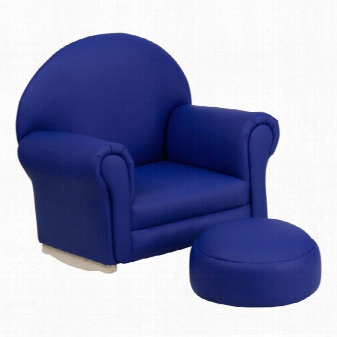 Flash Furniture Kids Navy Vinyl Rockr Chair Nad Footrest