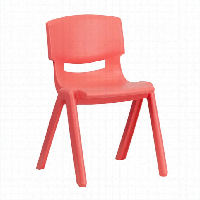 Flash Furniture Plastic Stackable School Chair In Red-23 Chair Height