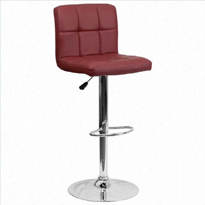 Flas Hfurniture Quilted Bar Stool In Burgundy