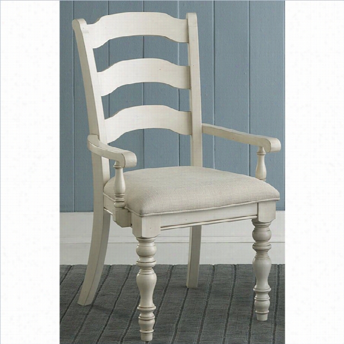 Hillsdale Pine Island Ladder Back Arm Dinin Gg Chair (set Of 2)